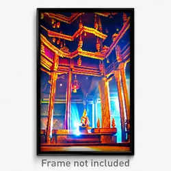 Pixel Art Poster - Fancy Temple (8 Bit Psychedelic Trippy Video Game Print)