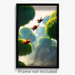 Pixel Art Poster - Flying Mews (8 Bit Psychedelic Trippy Weird Video Game Print)