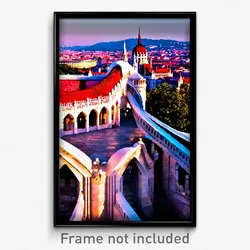 Pixel Art Poster - Terrific Budapest (8 Bit Psychedelic Trippy Video Game Print)