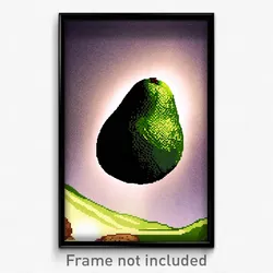 Pixel Art Poster - Cavernous Avocado (8 Bit Psychedelic Trippy Video Game Print)