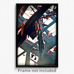Pixel Art Poster - Damaged Aerie (8 Bit Psychedelic Trippy Video Game Print)