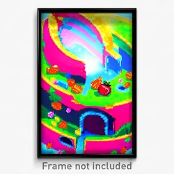 Pixel Art Poster - Fruity Hole (8 Bit Psychedelic Trippy Weird Video Game Print)