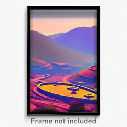 Pixel Art Poster - Circular Hills (8 Bit Psychedelic Trippy Video Game Print)