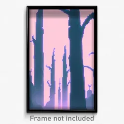 Pixel Art Poster - Bleak Ego Exploration (8 Bit Psychedelic Video Game Print)