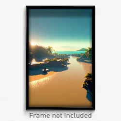 Pixel Art Poster - Unsightly Lagoon (8 Bit Psychedelic Trippy Video Game Print)