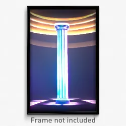 Pixel Art Poster - Virtual Column (8 Bit Psychedelic Trippy Video Game Print)