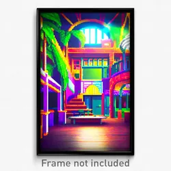 Pixel Art Poster - Quirky Commons (8 Bit Psychedelic Trippy Video Game Print)