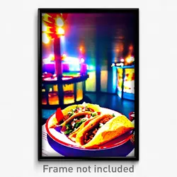 Pixel Art Poster - Colossal Tacos (8 Bit Psychedelic Trippy Video Game Print)