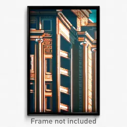 Pixel Art Poster - Puzzling Historical Architecture (8 Bit Video Game Print)