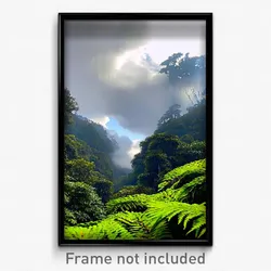 Pixel Art Poster - Unwelcoming Cloud Forest (8 Bit Psychedelic Video Game Print)