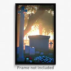 Pixel Art Poster - Modest Grave (8 Bit Psychedelic Trippy Video Game Print)