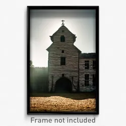 Pixel Art Poster - Haunted Granary (8 Bit Psychedelic Trippy Video Game Print)