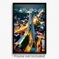 Pixel Art Poster - Warped Thai City (8 Bit Psychedelic Trippy Video Game Print)