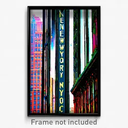 Pixel Art Poster - Long New York (8 Bit Psychedelic Trippy Video Game Print)