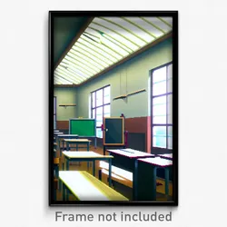 Pixel Art Poster - Negligible Classroom (8 Bit Psychedelic Video Game Print)