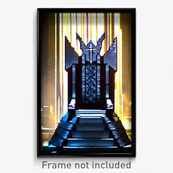 Pixel Art Poster - Familiar Throne (8 Bit Psychedelic Trippy Video Game Print)