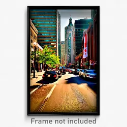 Pixel Art Poster - Musty Canadian City (8 Bit Psychedelic Video Game Print)