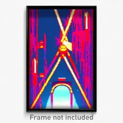 Pixel Art Poster - Flickering Wigwam (8 Bit Psychedelic Trippy Video Game Print)