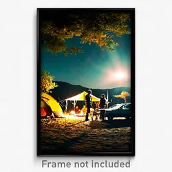 Pixel Art Poster - Zealous Campsite (8 Bit Psychedelic Trippy Video Game Print)