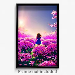 Pixel Art Poster - Flowery Territory (8 Bit Psychedelic Trippy Video Game Print)