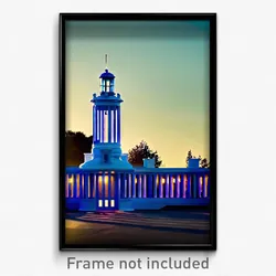 Pixel Art Poster - Sky Blue Belvedere (8 Bit Psychedelic Video Game Print)
