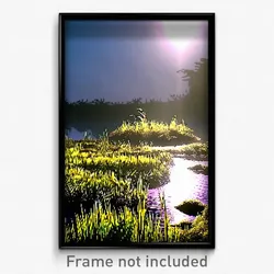 Pixel Art Poster - Sharp Wetland (8 Bit Psychedelic Trippy Video Game Print)