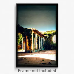 Pixel Art Poster - Abandoned Terrace (8 Bit Psychedelic Trippy Video Game Print)