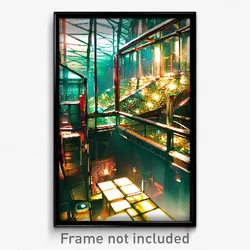 Pixel Art Poster - Glass Slum (8 Bit Psychedelic Trippy Weird Video Game Print)