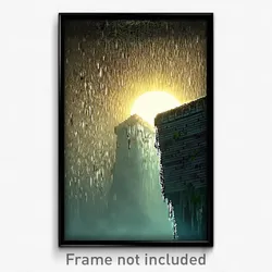 Pixel Art Poster - Damp Ziggurat (8 Bit Psychedelic Trippy Video Game Print)