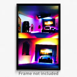 Pixel Art Poster - Tiny Home Theatre (8 Bit Psychedelic Trippy Video Game Print)