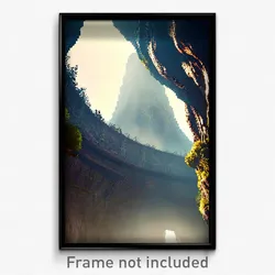 Pixel Art Poster - Cavernous Reaches (8 Bit Psychedelic Trippy Video Game Print)