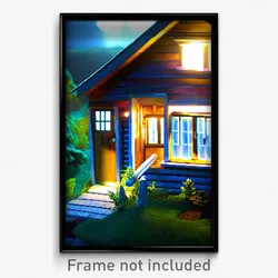 Pixel Art Poster - Adventurous Shack Tenement (8 Bit Video Game Print)