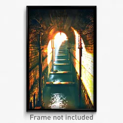 Pixel Art Poster - Ancient Sewer (8 Bit Psychedelic Trippy Video Game Print)