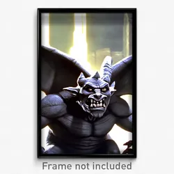 Pixel Art Poster - Massive Gargoyle (8 Bit Psychedelic Trippy Video Game Print)