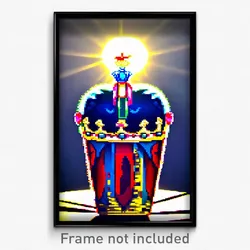 Pixel Art Poster - Stimulating Crown (8 Bit Psychedelic Trippy Video Game Print)