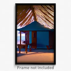 Pixel Art Poster - Simple Hut (8 Bit Psychedelic Trippy Weird Video Game Print)