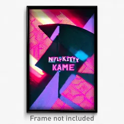 Pixel Art Poster - Nifty Kame (8 Bit Psychedelic Trippy Weird Video Game Print)