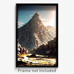 Pixel Art Poster - Tattered Mountain (8 Bit Psychedelic Trippy Video Game Print)