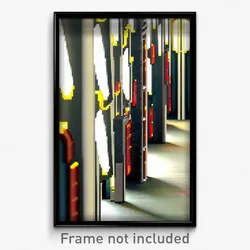 Pixel Art Poster - Flickering Armoury (8 Bit Psychedelic Video Game Print)