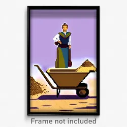 Pixel Art Poster - Tan Barrow (8 Bit Psychedelic Trippy Weird Video Game Print)