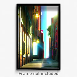 Pixel Art Poster - Bright Alley (8 Bit Psychedelic Trippy Video Game Print)