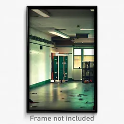 Pixel Art Poster - Damaged Locker Room (8 Bit Psychedelic Video Game Print)