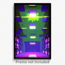 Pixel Art Poster - Glitchy Storage Room (8 Bit Psychedelic Video Game Print)