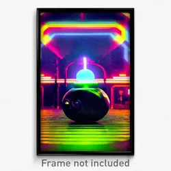 Pixel Art Poster - Quirky Neutron (8 Bit Psychedelic Trippy Video Game Print)