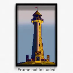 Pixel Art Poster - Ordinary Tower (8 Bit Psychedelic Trippy Video Game Print)