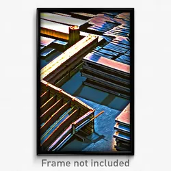 Pixel Art Poster - Metallic Lumber Yard (8 Bit Psychedelic Video Game Print)