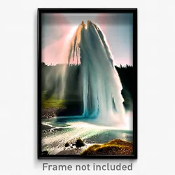 Pixel Art Poster - Gargantuan Geyser (8 Bit Psychedelic Trippy Video Game Print)
