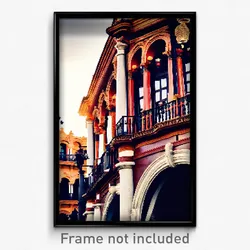 Pixel Art Poster - Impressive Spanish Architecture (8 Bit Video Game Print)