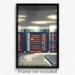 Pixel Art Poster - Swirly Storage Room (8 Bit Psychedelic Video Game Print)