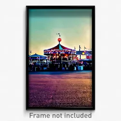 Pixel Art Poster - Bleak Fairground (8 Bit Psychedelic Trippy Video Game Print)
